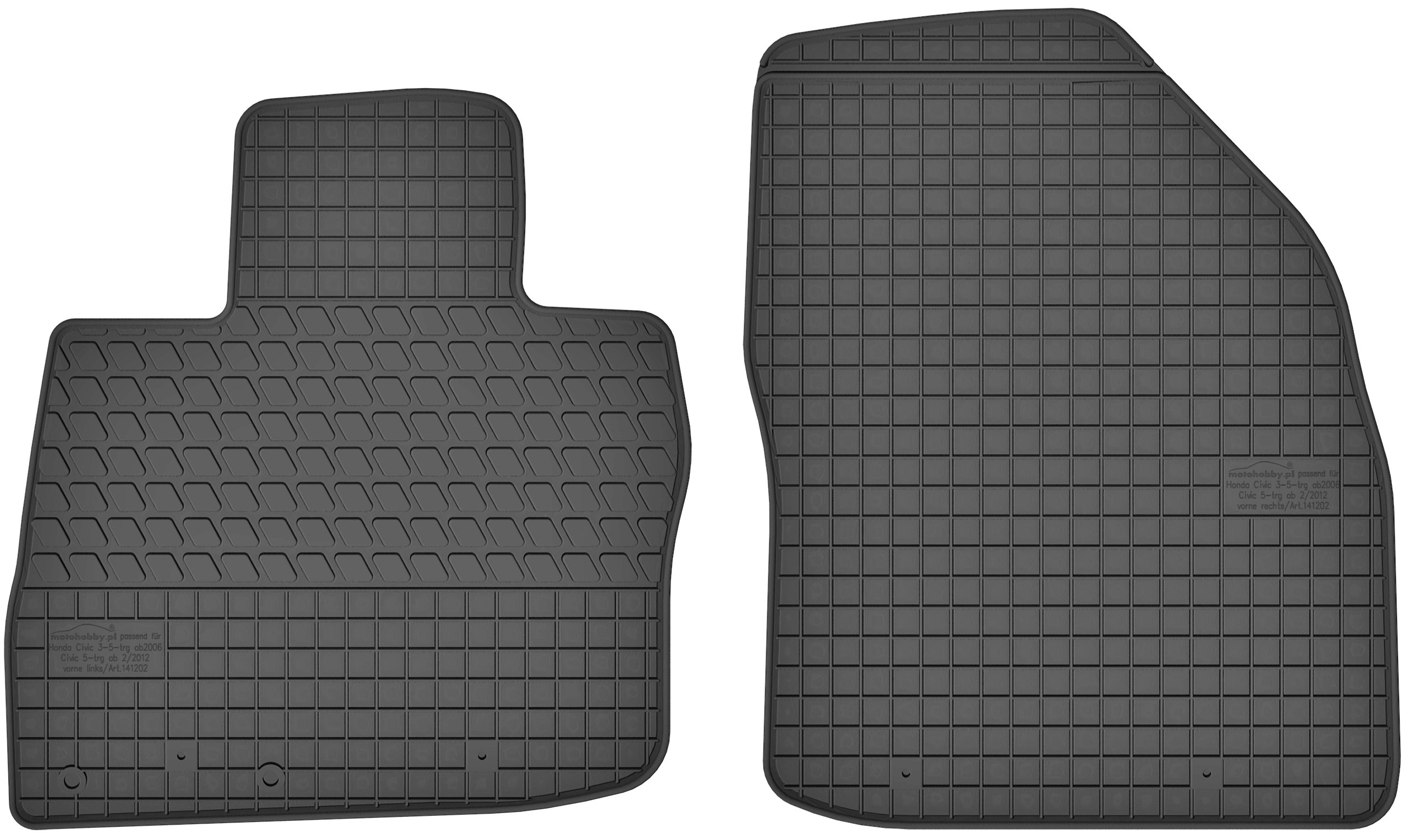 Dywaniki gumowe przód do CIVIC VIII 8 Ufo Owalne