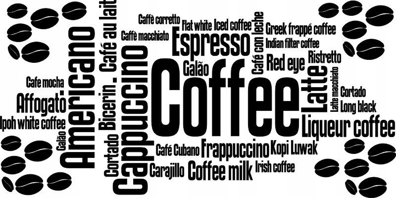 

Napis na ścianę naklejka kawa- Caffe, mocca... 8