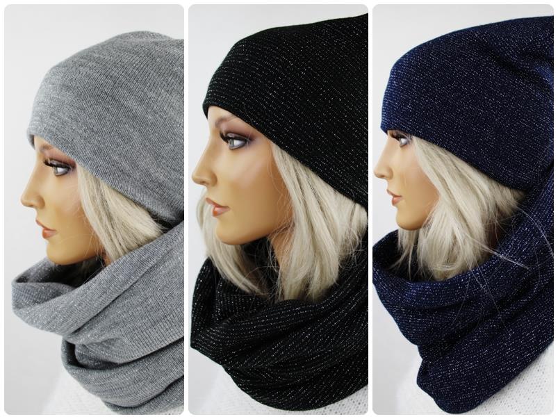 KOMPLET CZAPKA DAMSKA + KOMIN SZALIK nie chusta Marka inna