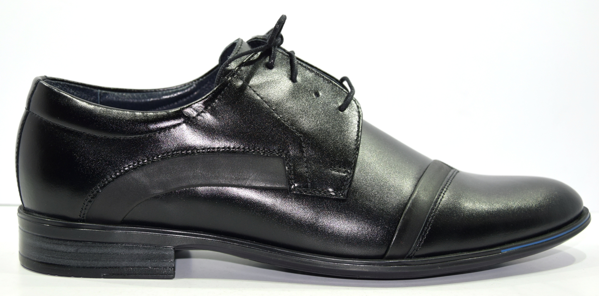 Elegantní Pánské Kožené Polobotky Černé 910 VEL.45