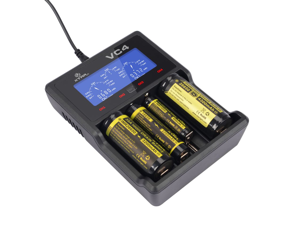Зарядний пристрій Xtar VC4 LCD Li-Ion Ni-MH 18650 26650 код виробника vc4