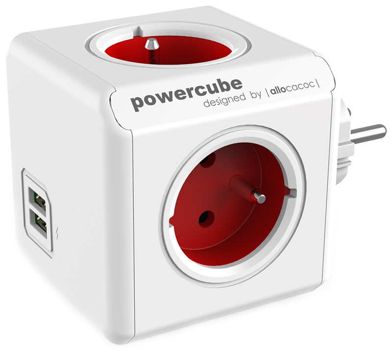 

Listwa kostka allocacoc PowerCube 4 gniazda 2xUSB