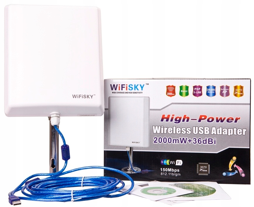 Aktivní Anténa WiFi Sky 5 m Usb Internet do 10 km