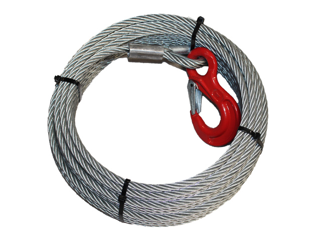 ocelové lano s hákem Hs 13 mm x 15 m 12,0 t 6x36