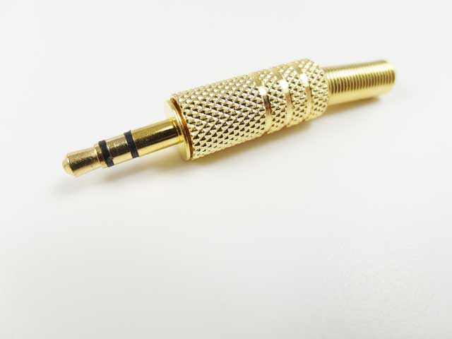 

wtyk mini jack 3,5mm stereo na kabel złoty