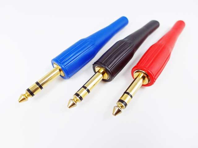 

wtyk duży jack 6,3mm stereo na kabel gumowa obud.