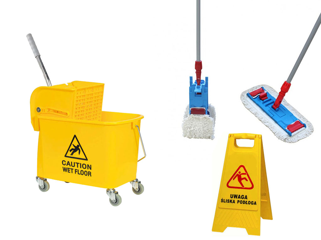 

Wózek sprzątający dwukomorowy 20L mop 40cm tablica