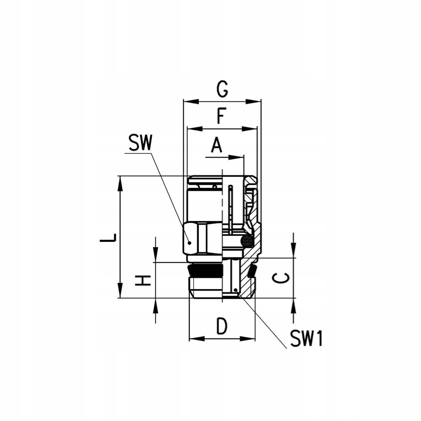 CAMOZZI ZŁĄCZKA PROSTA gwint 1/8" wąż 6/4mm Marka Camozzi