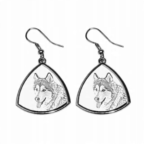 

Alaskan Malamute Trójkątne kolczyki z nadrukiem