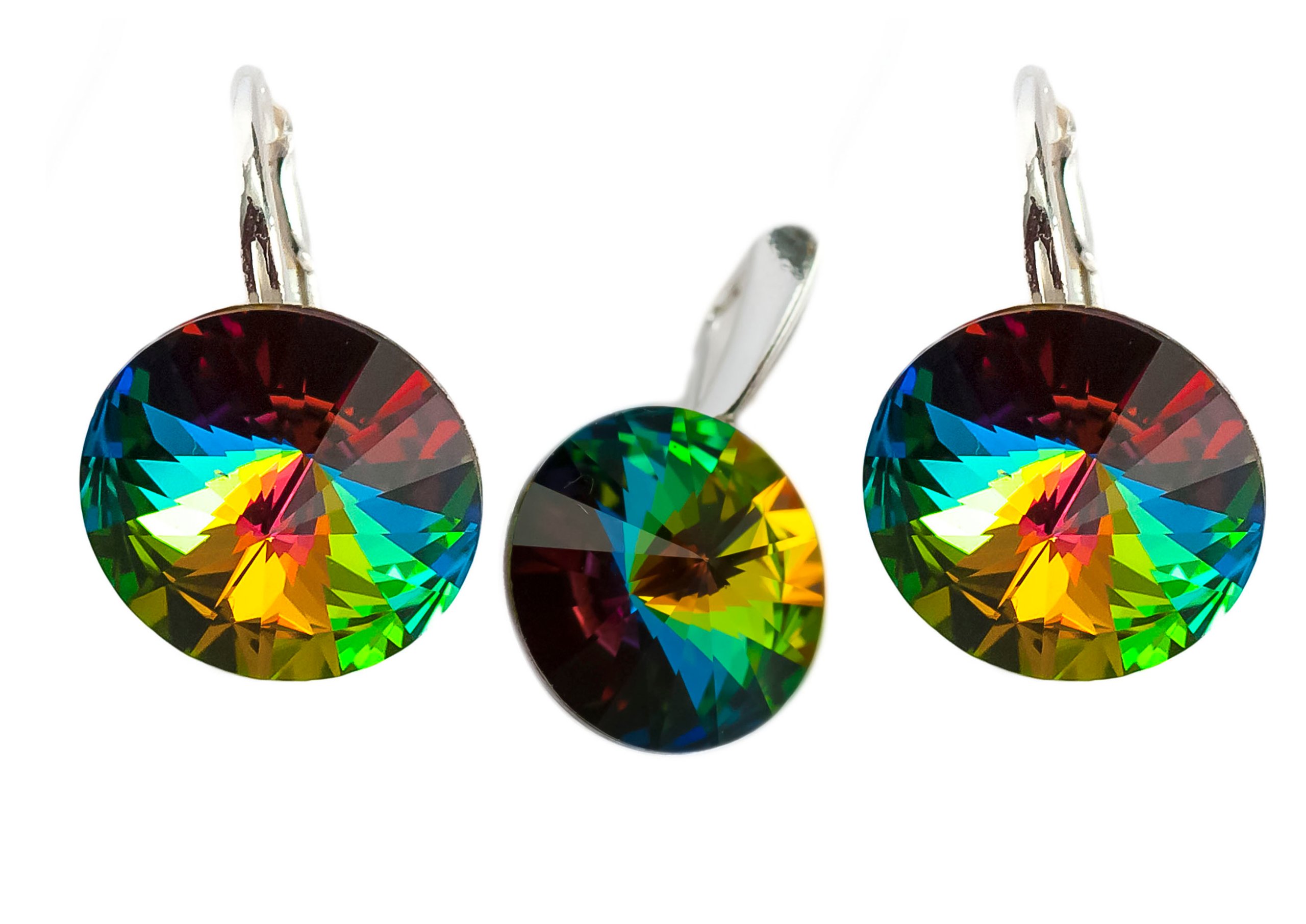 

Swarovski komplet Rivoli 12mm Srebro 925 +30kol
