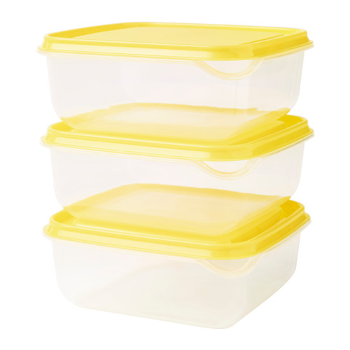 

Ikea Pruta Pojemniki na żywność 3 szt. Żółty