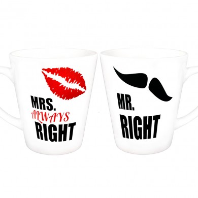 

Piękny Zestaw Kubków Latte Mr. i Mrs. Right jakość