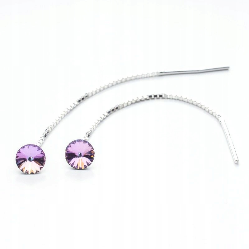 

Srebrne długie kolczyki z kr. Swarovski 6mm VL