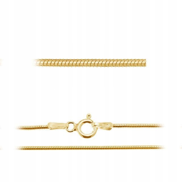 

Łańcuszek Srebro 925 24k Żmijka Snake 0,9mm 50CM