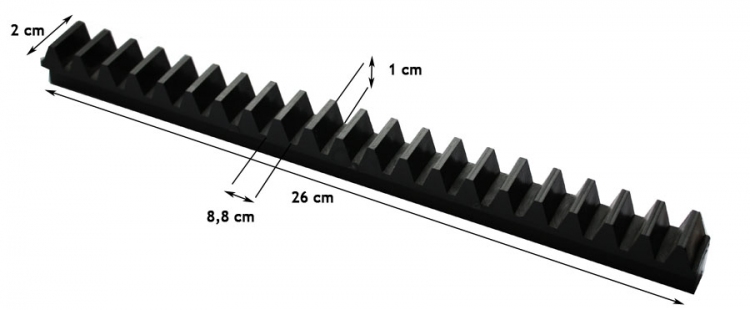 

Listwa zębata plastikowa M4 Wiśniowski 26 cm