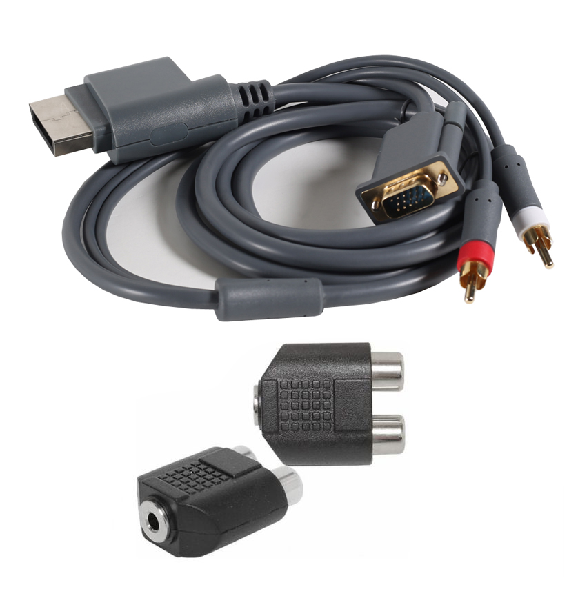 

Kabel Vga Xbox 360 Gold Rca Audio Do Jack 3,5mm