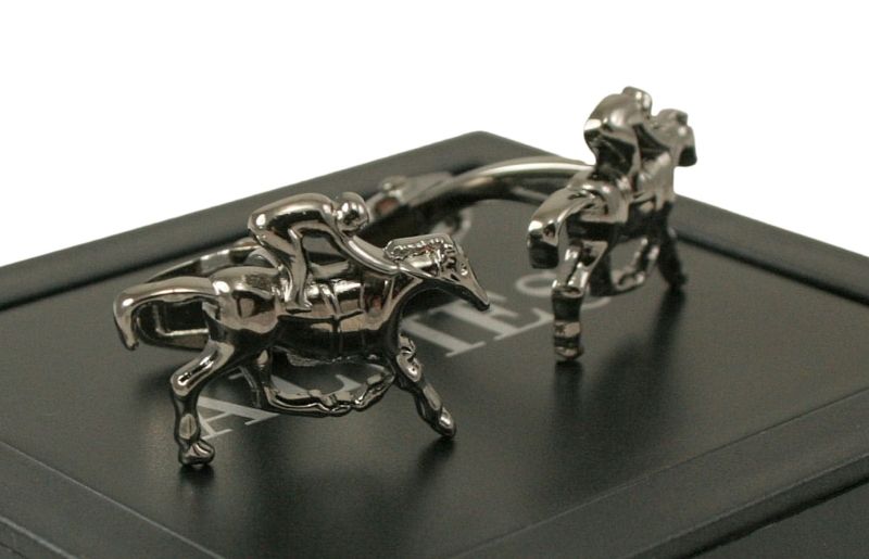 Tematyczne Spinki do Mankietów - DŻOKEJ Materiał inny