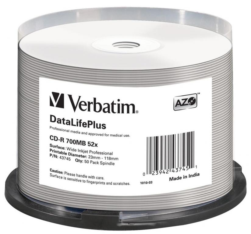 

Verbatim Cd-r Printable cake50 No ID Profesjonalne