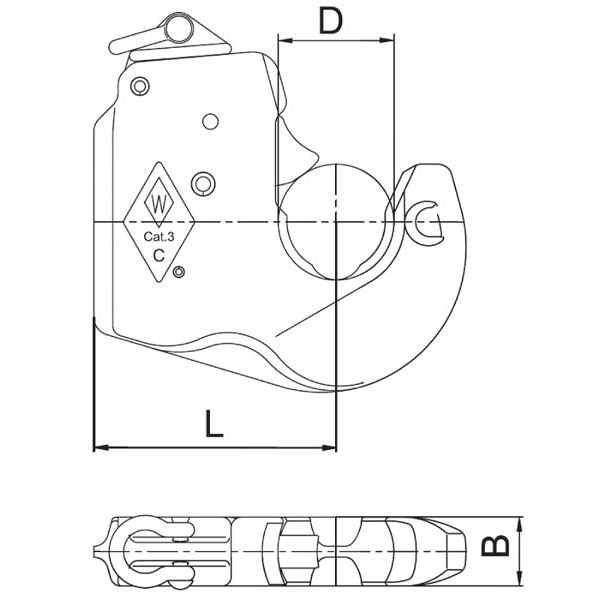 Hak cięgła dolnego kat. 3 Walterscheid 200020KK Producent części Walterscheid