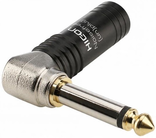 

Hicon HI-J63MA14 Kątowy Wtyk Jack 6,3mm Noisefree