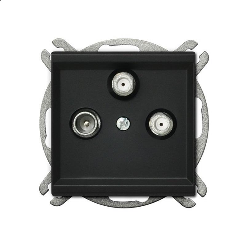 Ospel Sonáta černá zásuvka 2xSAT GPA-R2S/m/33