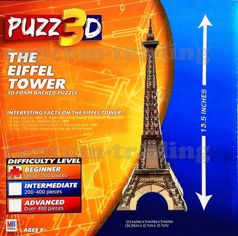 Puzzle Piankowe 3D Wieża Eiffla dla Początkujących EAN (GTIN) 047754750645