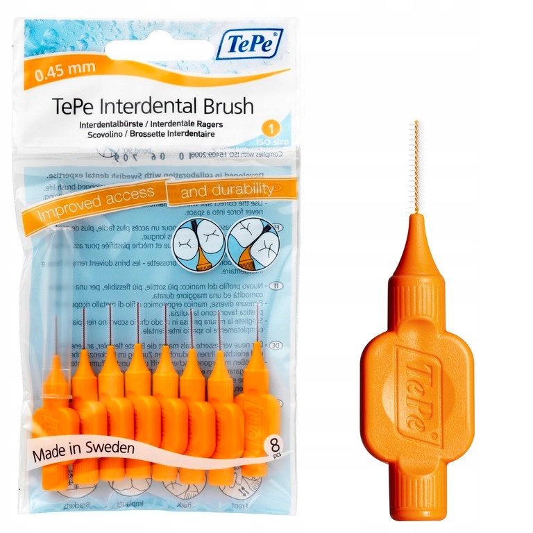 

Tepe ID Original 0.45mm szczoteczki pomara. 8szt.