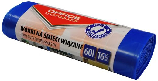 

Worki Na Śmieci Wiązane Premium 60L 16SZT Niebiesk