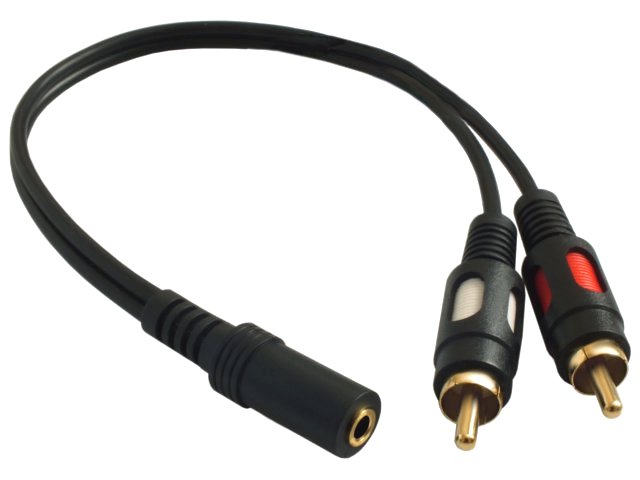 

Adapter Jack 3.5 gn. 2x wt. Rca chinch Gold Hq