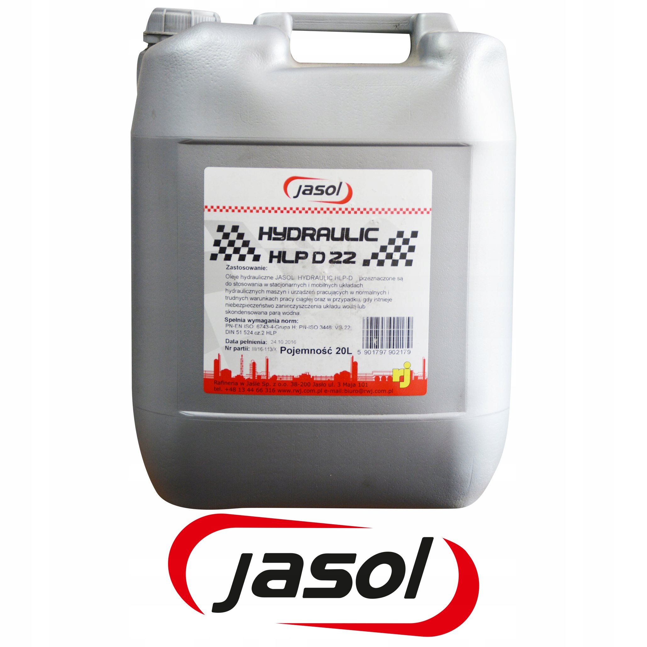 OLEJ HYDRAULICZNY JASOL HLP-D 22 - - 20 litrów Producent Jasol