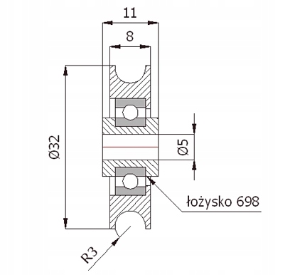 ROLKA 30mm JEZDNA METALOWA na RURĘ rolki EAN (GTIN) 5903636551845