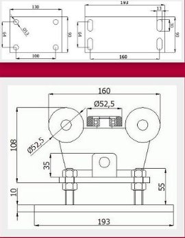 60X60X3 WÓZKI JEZDNE DO BUDOWY BRAMY PRZESUWNEJ Kod producenta WR-5T-60