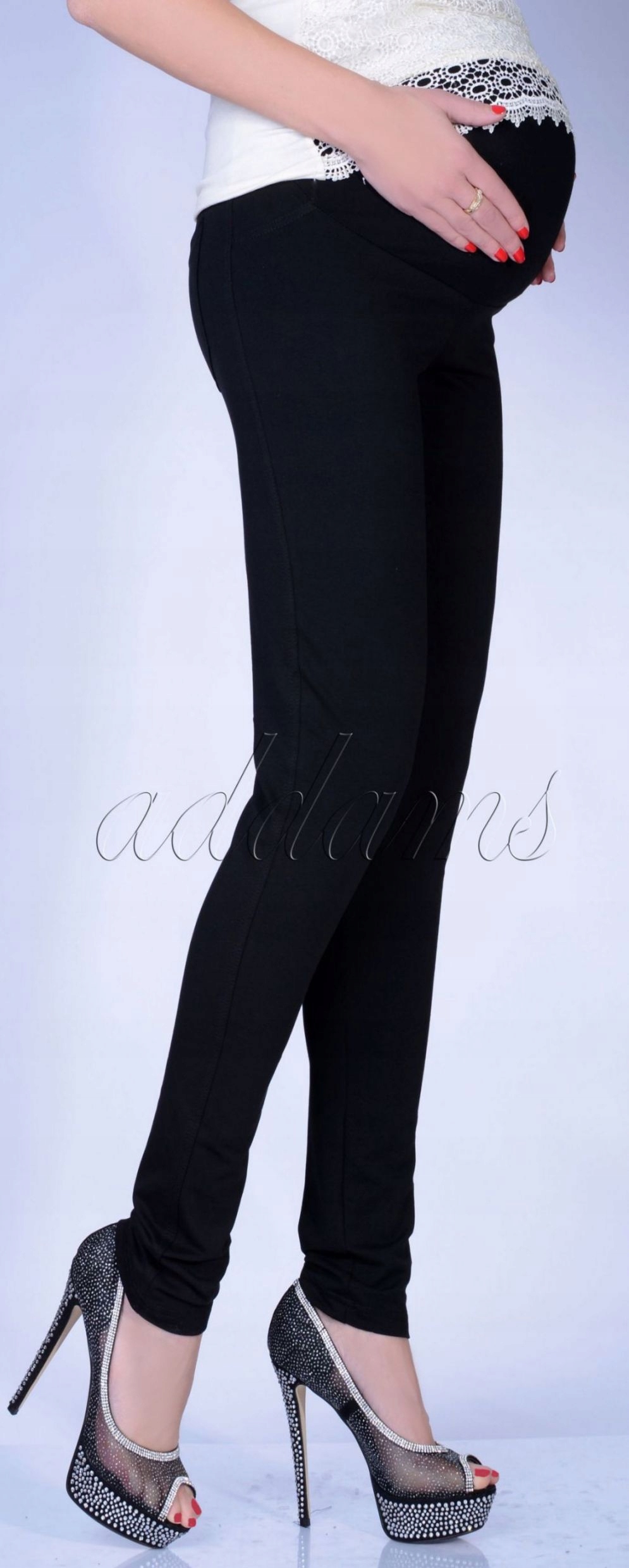 MIŁE SPODNIE STRECZ CIĄŻOWE NIEBIESKIE CZARNE 347 Marka ADDAMS