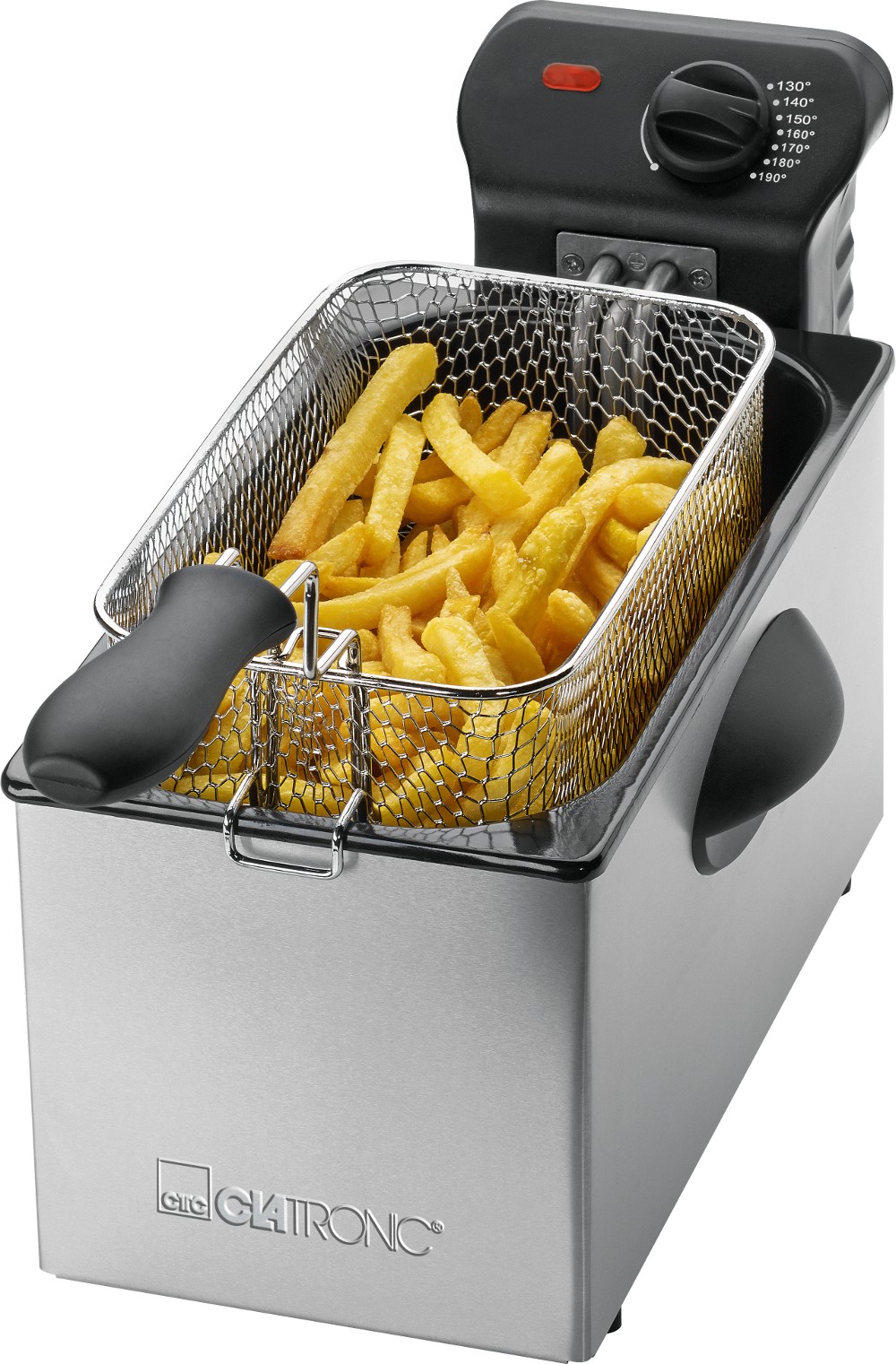 Tradiční olejová fritéza 2000W Výkonný termostat nerez 3L