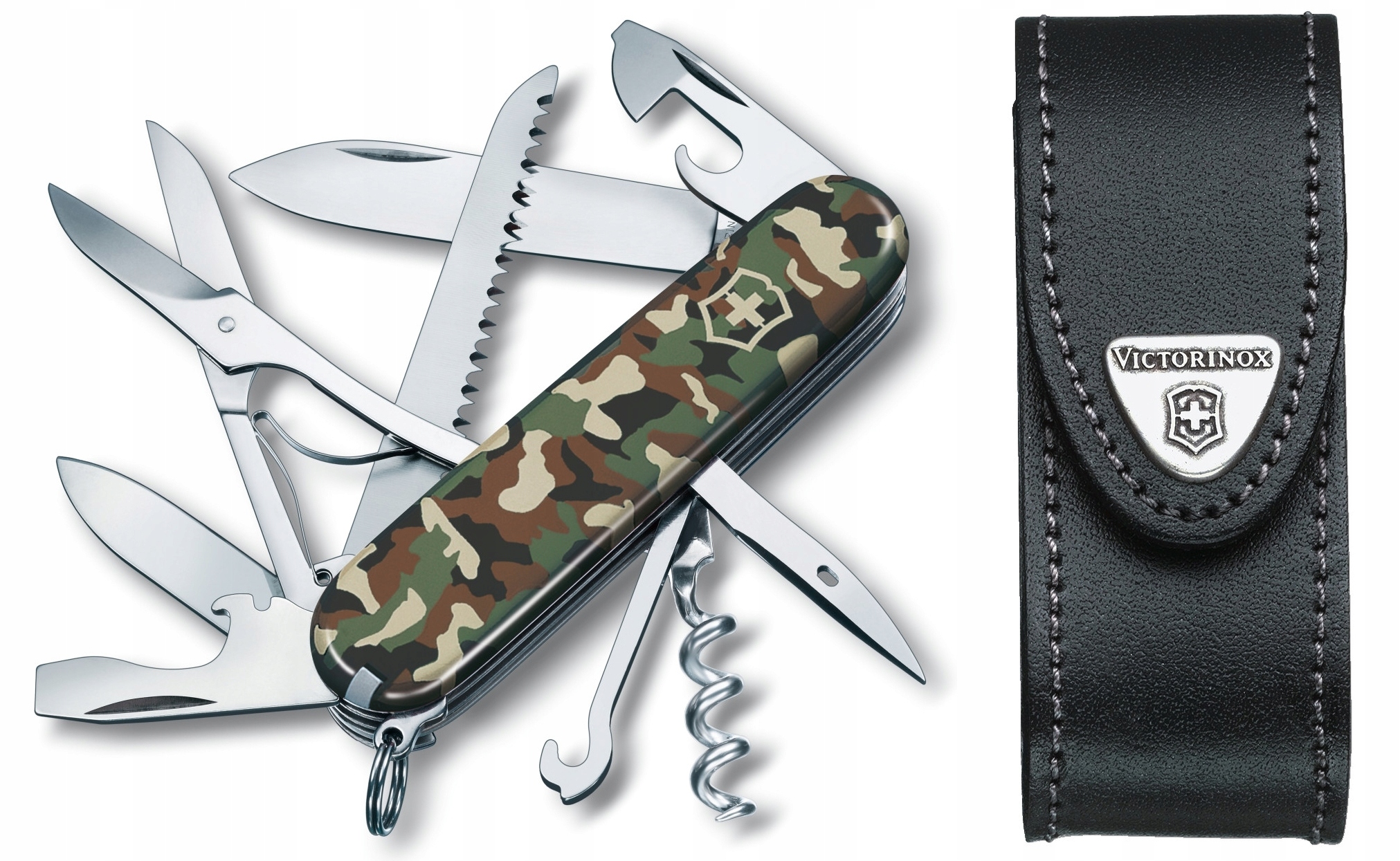 Victorinox 1.3713.94, scyzoryk Huntsman etui skórzane 4.0520.3, 91 mm
