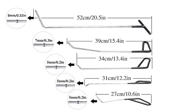 PDR wires, planes lances 5 pcs. dent removal RU