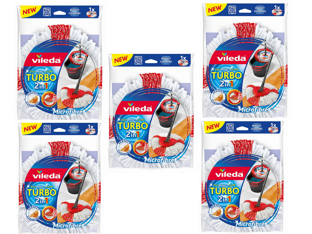 

Vileda 5x Wkład Mop Easy Wring Clean Turbo 2W1