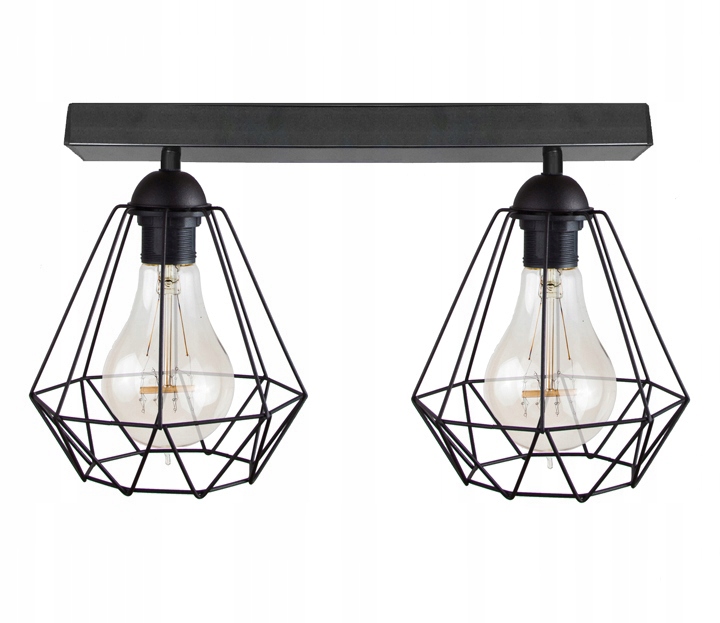 

Lampa Plafon Sufitowa Loft Druciak Retro 2xE27