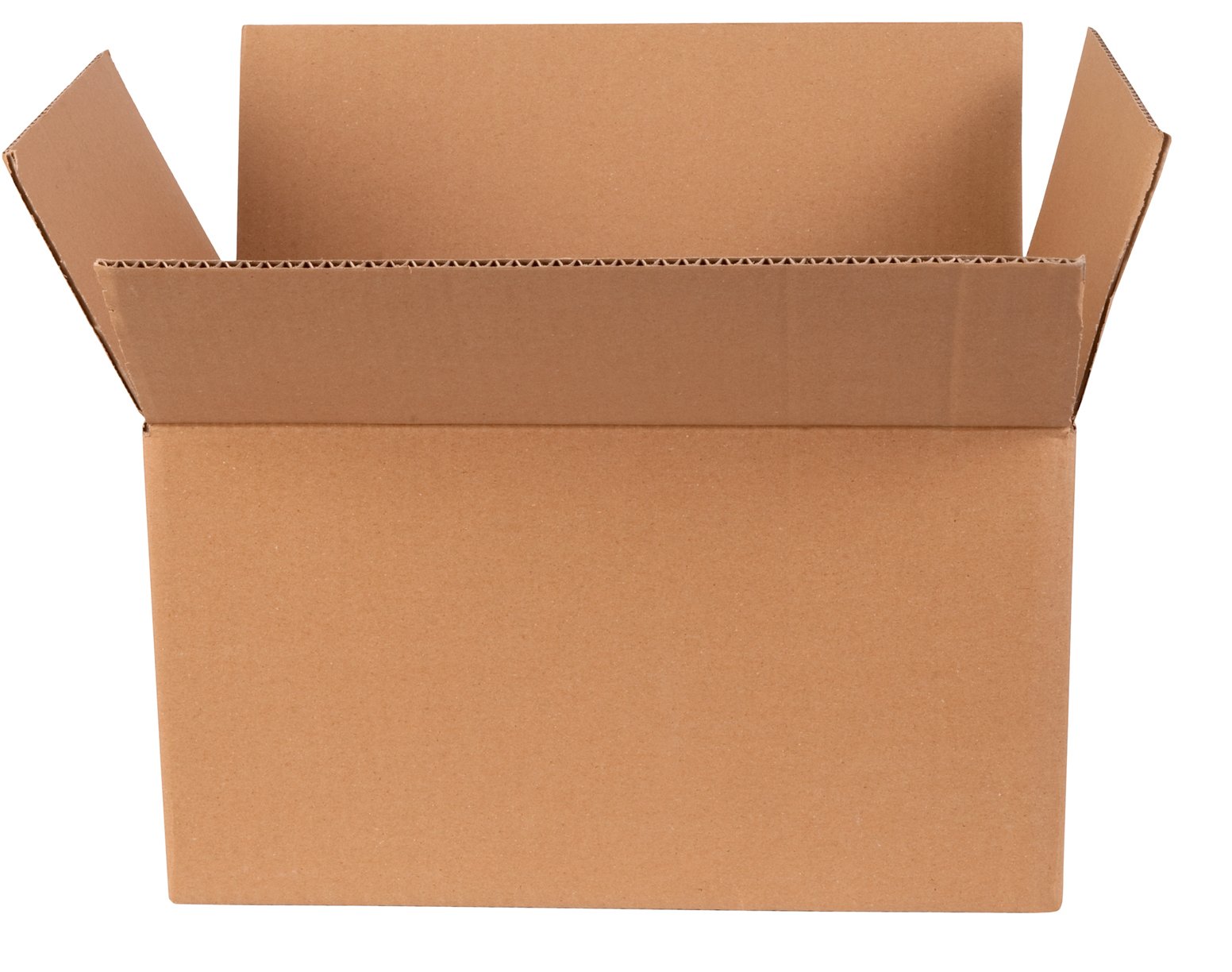 Фото картонной коробки на белом фоне