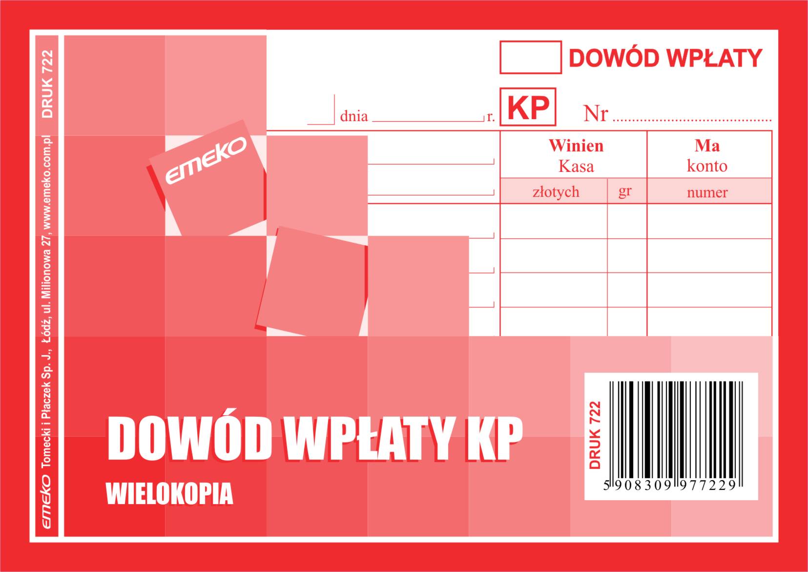 

Druk Kp Dowód Wpłaty A6 Wielokopia Emeko