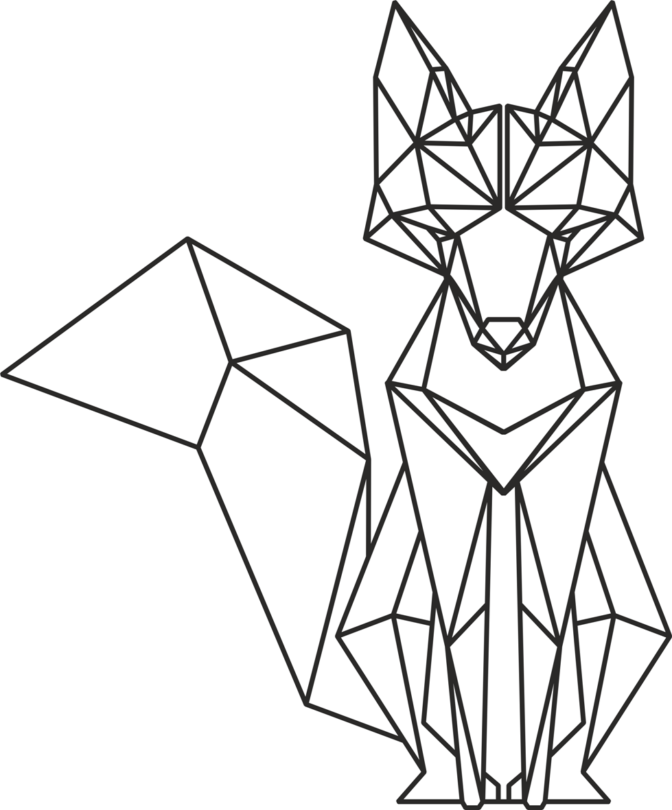 

Naklejka na ścianę Lis Geometryczny 100 cm