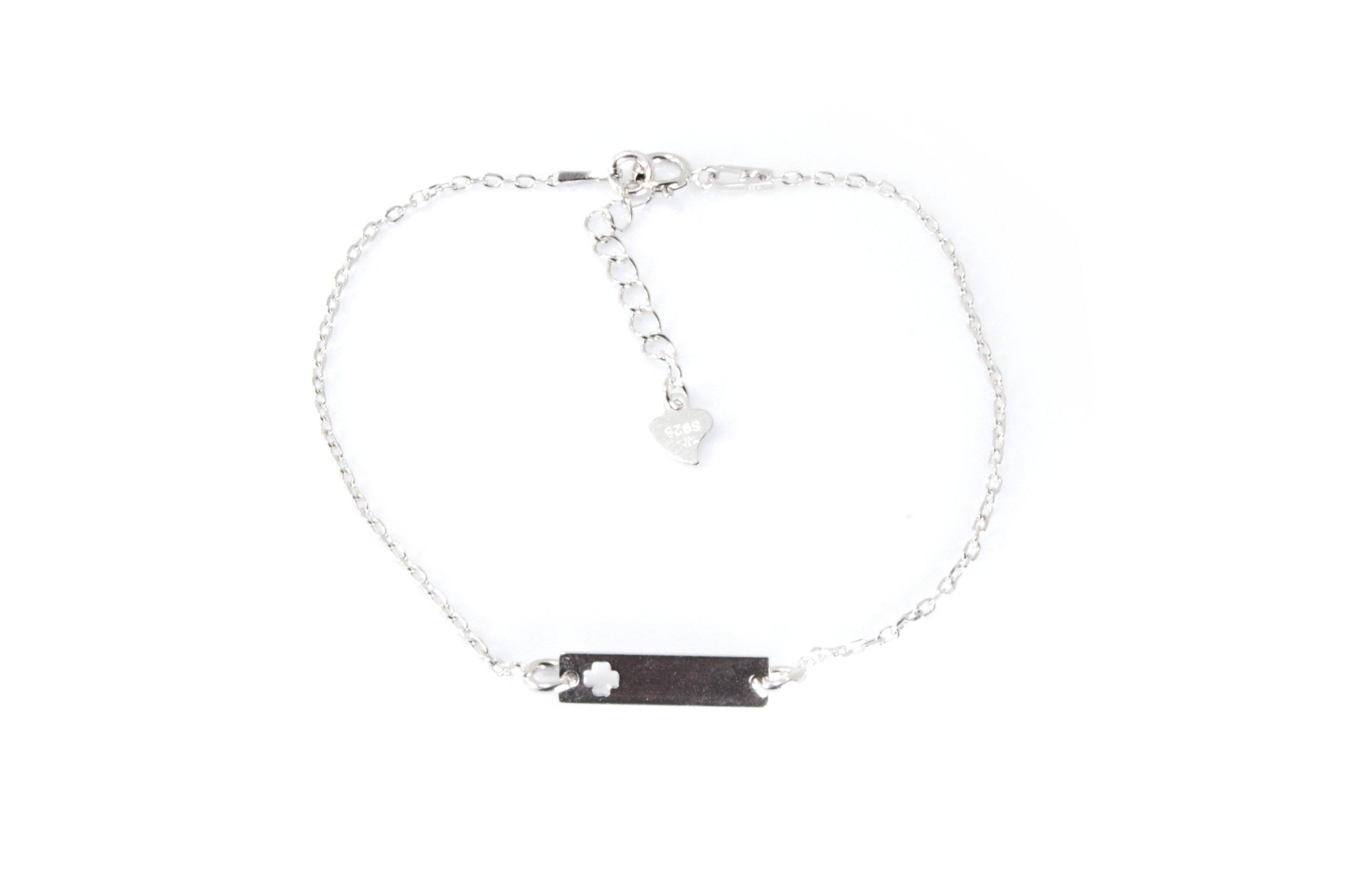 

Srebrna bransoletka z wyciętą koniczynką