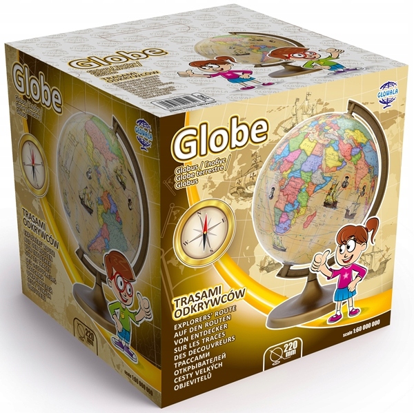 Globus TRASAMI ODKRYWCÓW 220mm + karton 22 NA PREZENT polityczny polski Rodzaj polityczny