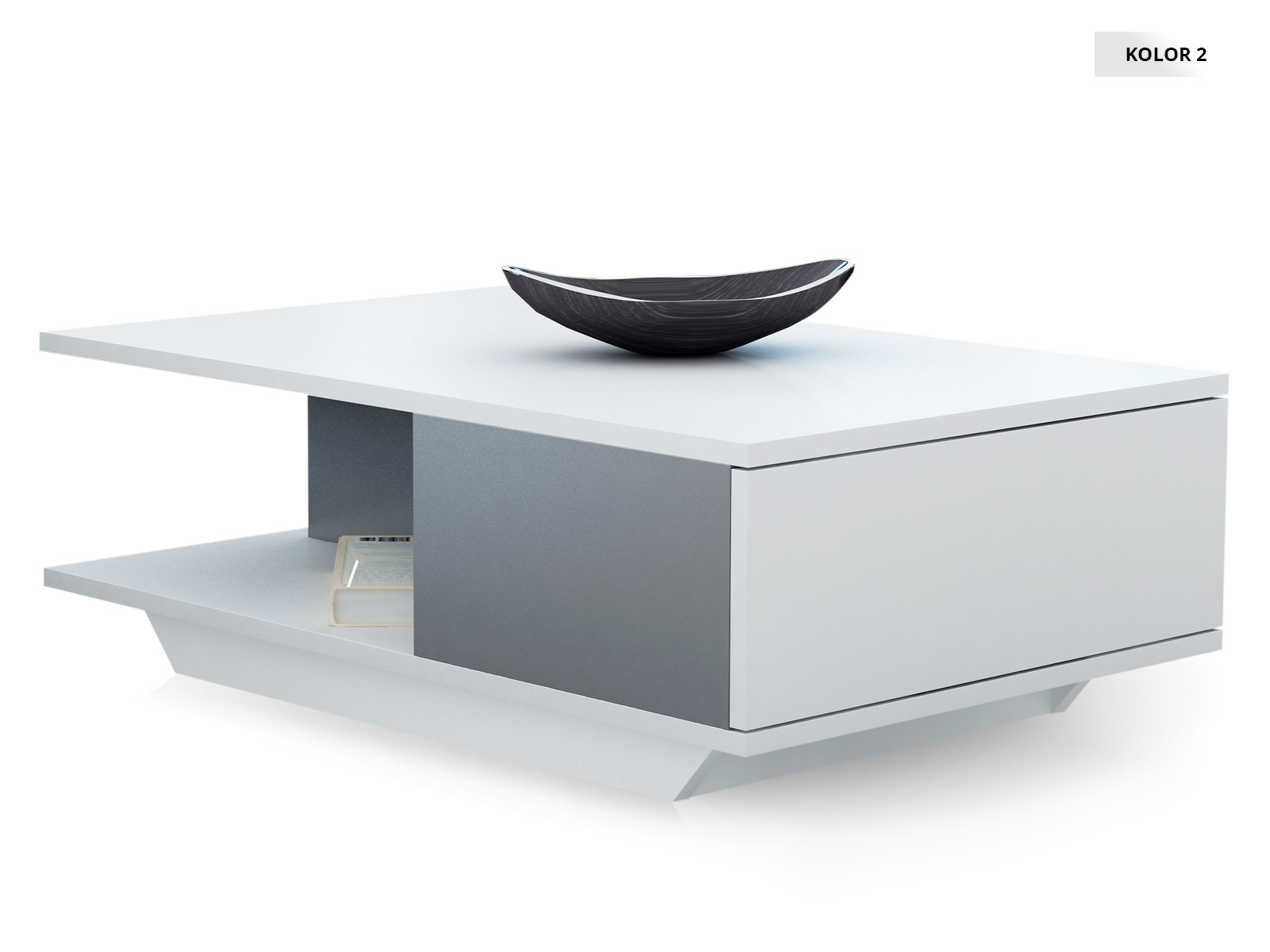 ŁAWA ASPEN STOLIK KAWOWY BIAŁY/CZARNY MAT __JAKOŚĆ Kolor mebla czarny