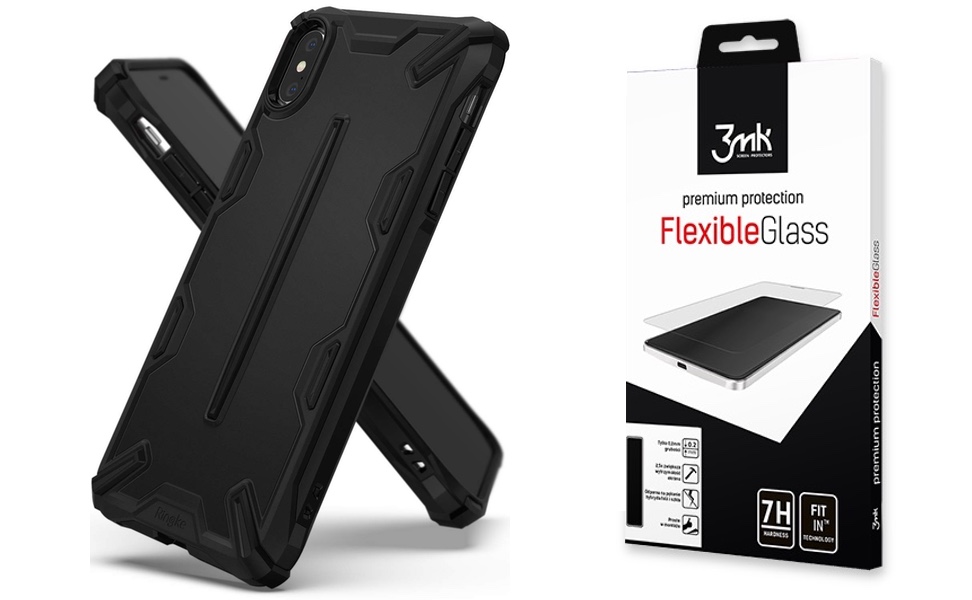 

Etui Do Iphone Xs Max 6,5 Ringke Dual-x +szkło 3MK
