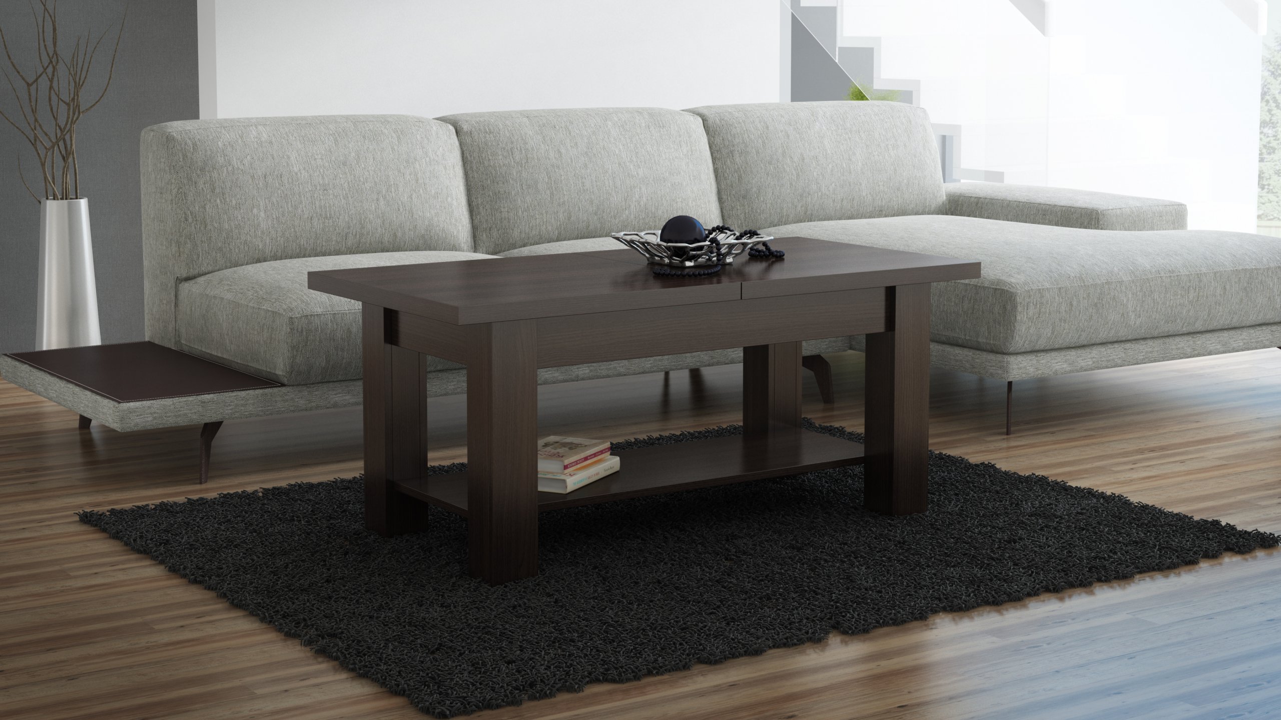 STOLIK ŁAWA PODNOSZONA Z PÓŁKĄ 140x70 DĄB CANYON Marka Tomaco