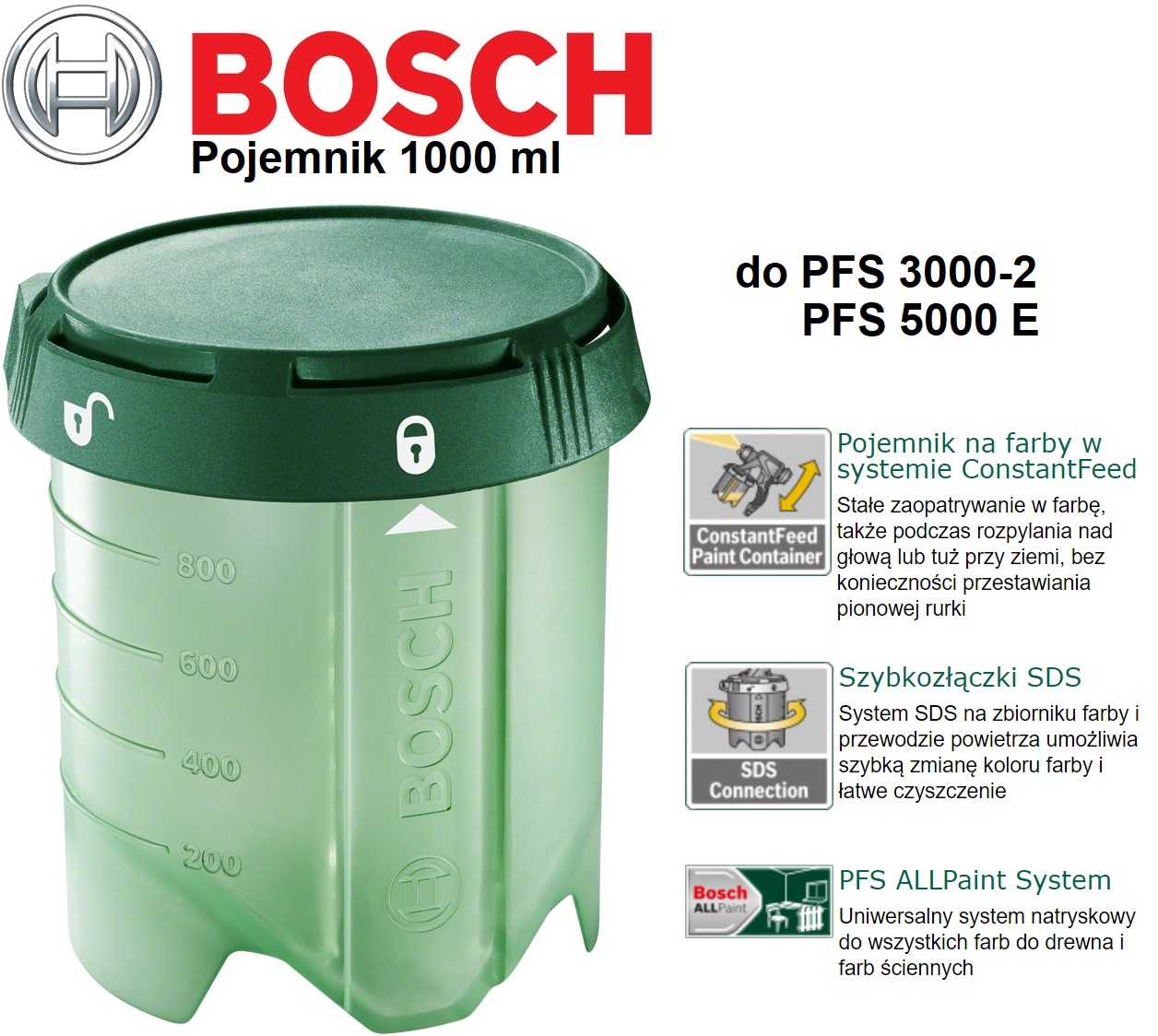 Pojemnik 1000 ml BOSCH do PFS 3000-2 PFS 5000 E EAN (GTIN) 3165140761291