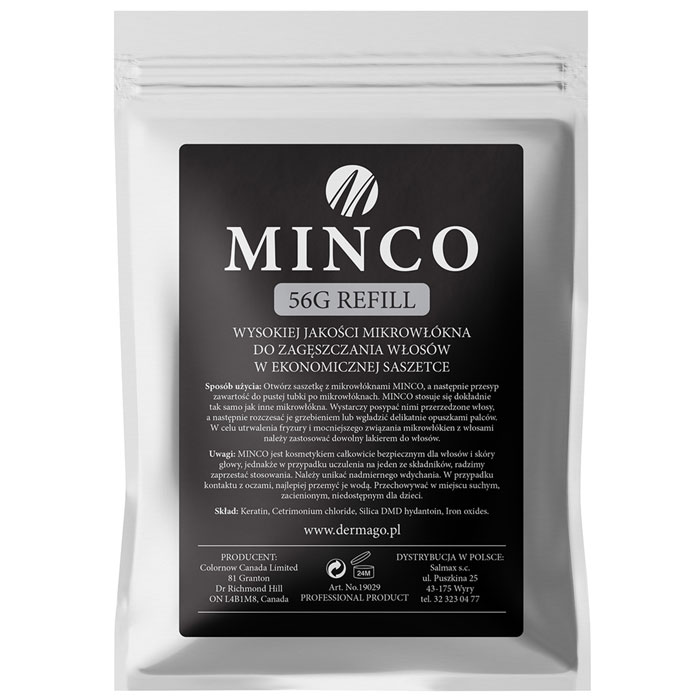 

Minco 56g Mikrowłókna Zagęszczające Włosy Saszetka