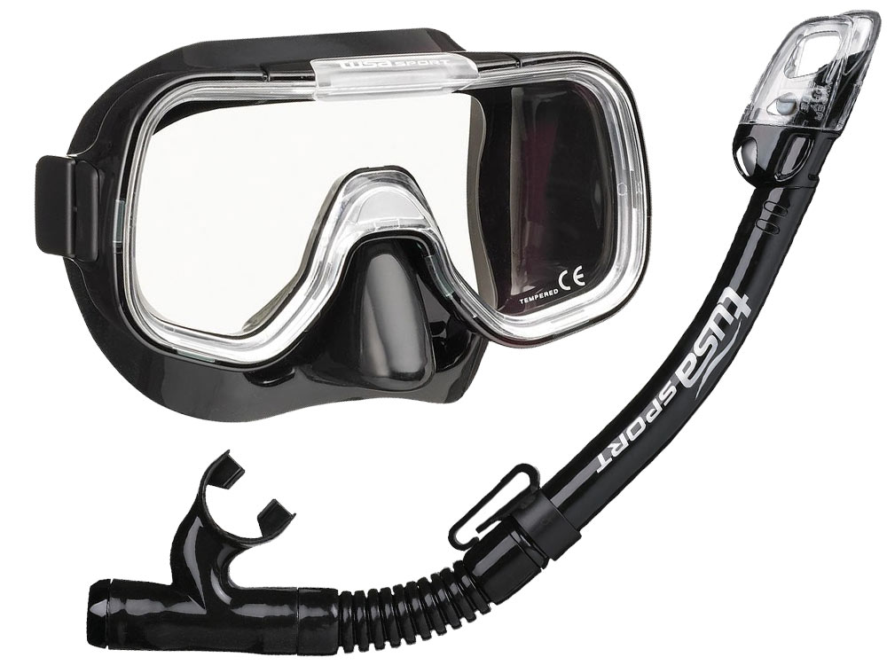 Zestaw do nurkowania Tusa Mini Kleio Youth Pro Dry Combo czarny