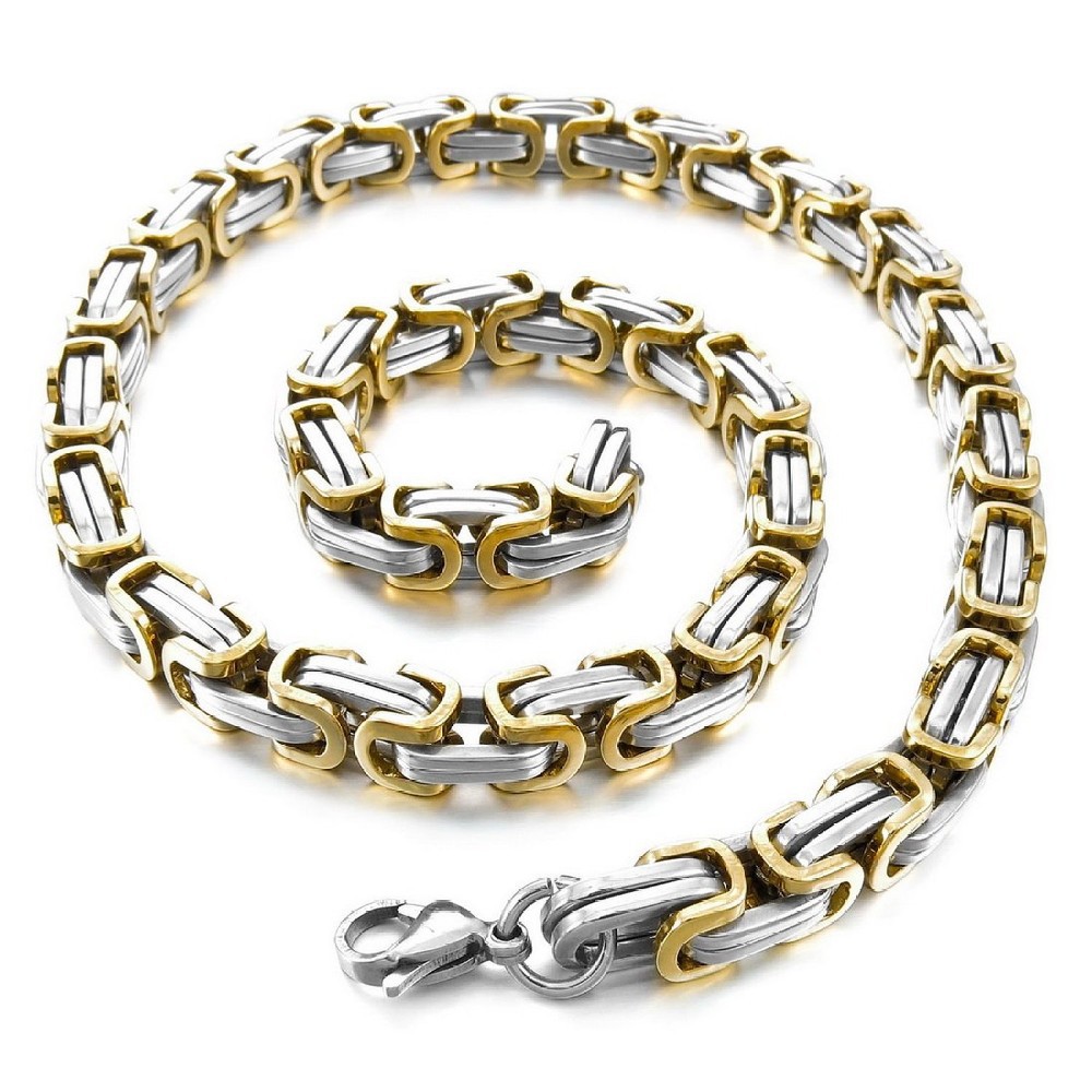 

Naszyjnik 18K Splot Królewski Stal 90CM |8MM